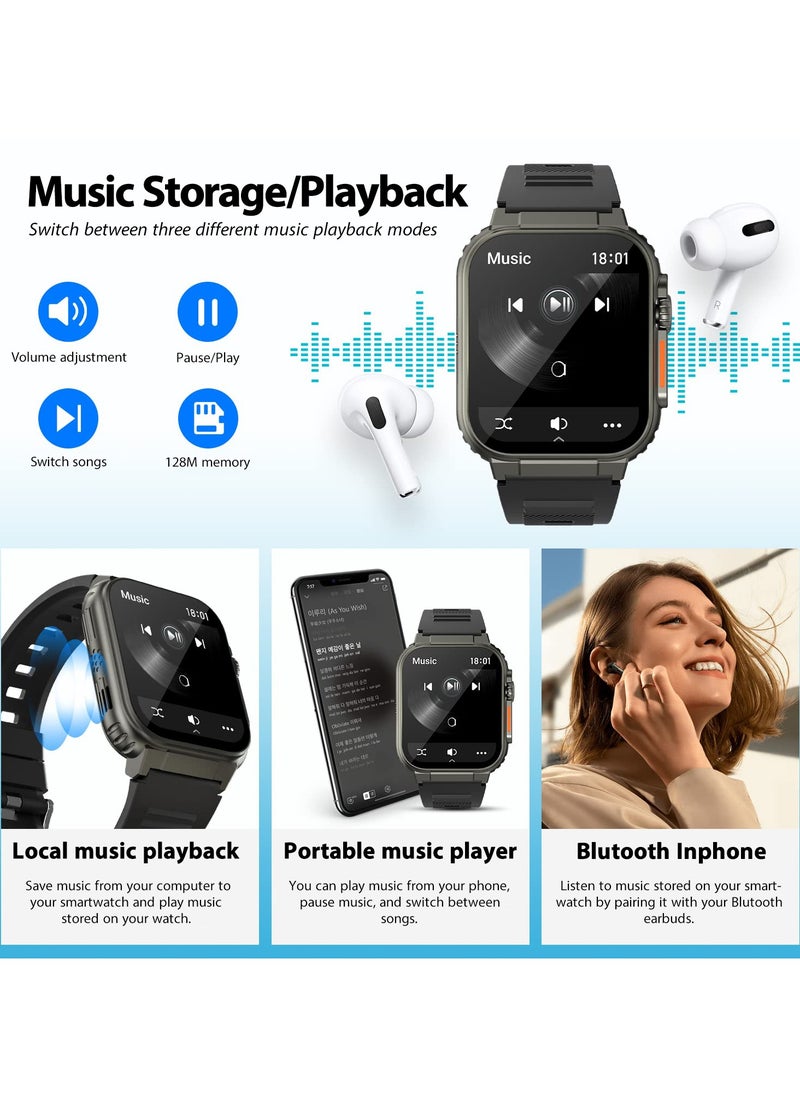 ibsun - Smart Watch(Receive & Dial), 1.96" Screen IP68 Smart Watch for Men Women, SmartWatchs with Health Tracker/Fitness Tracker/Call/Text/AI Voice Assistant - Image 1