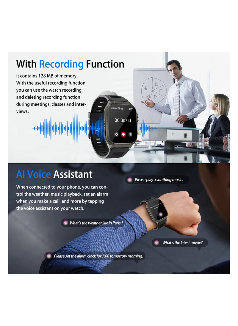 ibsun - Smart Watch(Receive & Dial), 1.96" Screen IP68 Smart Watch for Men Women, SmartWatchs with Health Tracker/Fitness Tracker/Call/Text/AI Voice Assistant - Image 1