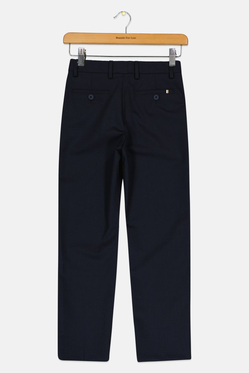 HUGO BOSS Boss Kids Boy Plain Chino Pants, Navy - Image 3