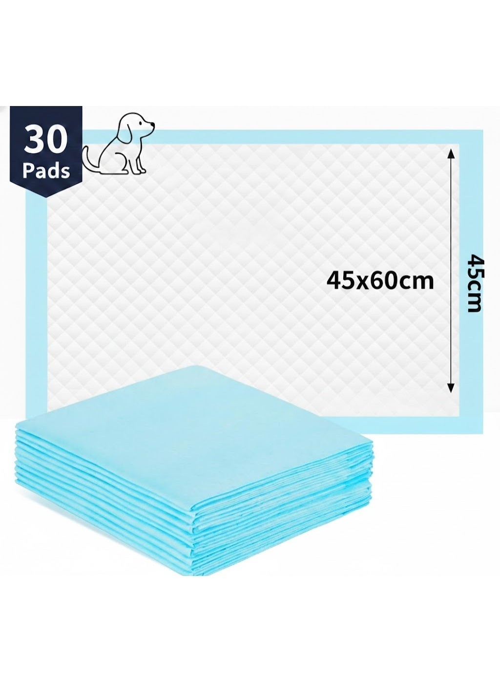 60 cm x 45 cm Disposable Changing Mats for pets, Soft Ultra Absorbent Waterproof Diaper Changing Mat Liners ,pet and Baby Changing Mat Cover Bed Pads,30pcs