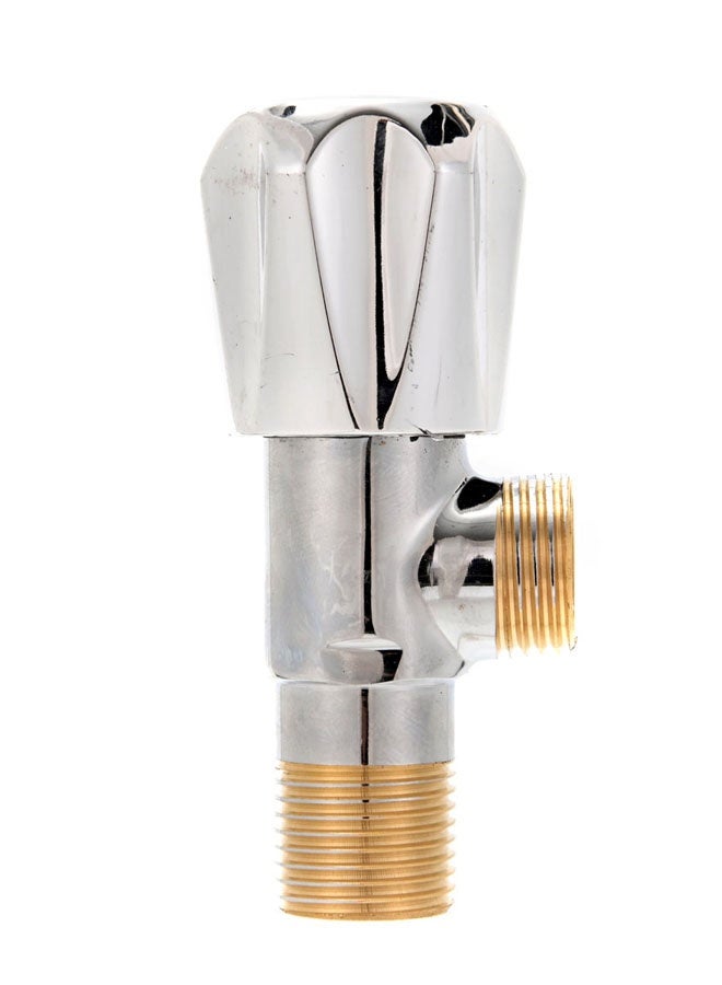 LAWAZIM Angle Valve 150g - 1/2" Wall Mounted Copper 90-Degree Water Shut-Off Valve with Decorative Flange, Knob Handle, and Threaded Inlet & Outlet - for Mixer Tap, Kitchen, Toilet, & Plumbing Systems - Image 1