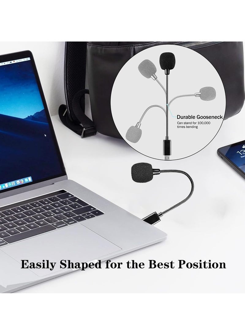 erorex Mini USB Microphone for Laptop and Desktop Computer, with Gooseneck & Universal USB Sound Card, Compatible with PC and Mac, Plug & Play, Ideal Condenser Mic for Remote Work, Online Class - Image 3