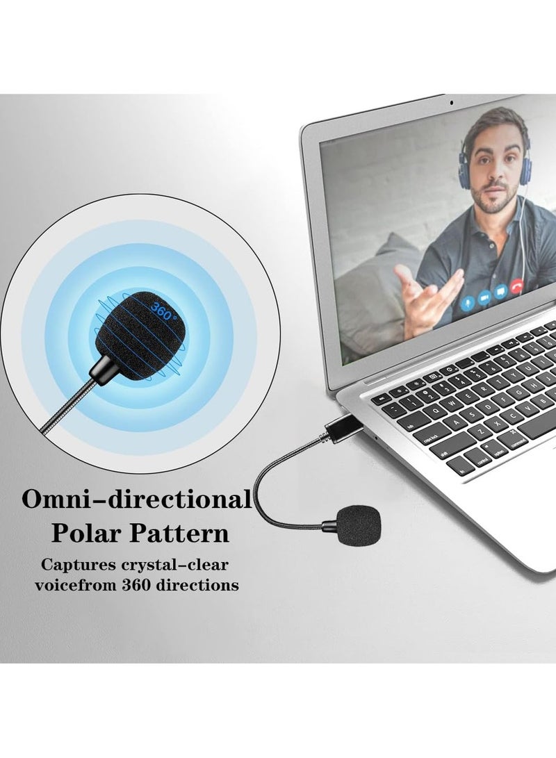 erorex Mini USB Microphone for Laptop and Desktop Computer, with Gooseneck & Universal USB Sound Card, Compatible with PC and Mac, Plug & Play, Ideal Condenser Mic for Remote Work, Online Class - Image 2