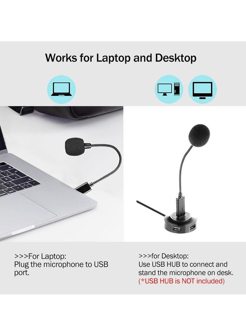 erorex Mini USB Microphone for Laptop and Desktop Computer, with Gooseneck & Universal USB Sound Card, Compatible with PC and Mac, Plug & Play, Ideal Condenser Mic for Remote Work, Online Class - Image 4
