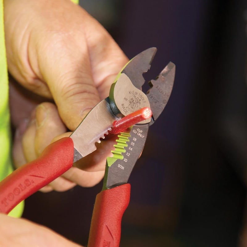 Klein Tools 2005N Wire Cutter, Made in USA, Stripper, Crimper Tool, Strips 10-18 AWG Stranded, Crimps 10-22 AWG Terminals, with Shear Cutter - Image 4