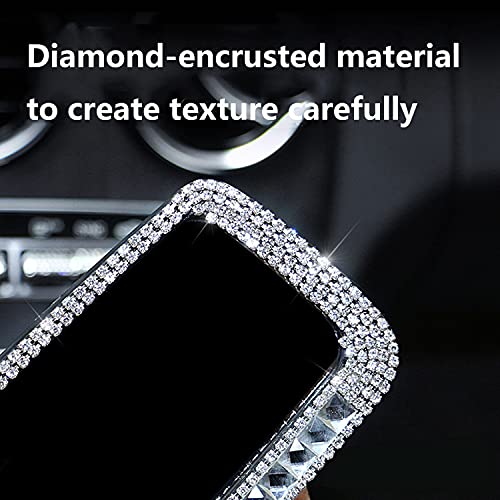 WedFeir Bling Rhinestone Car Rear View Mirror, Mirror with Crystal Diamonds Rhinestones for Women,Car Interior Trim. ( Sliver ) - Image 3