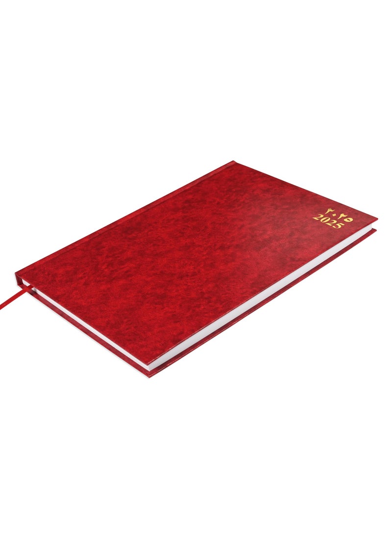 FIS FIS A4 Diary 2025 Arabic/English (Saturday & Sunday Combined) Maroon - FSDI47AE25MR  - Image 1