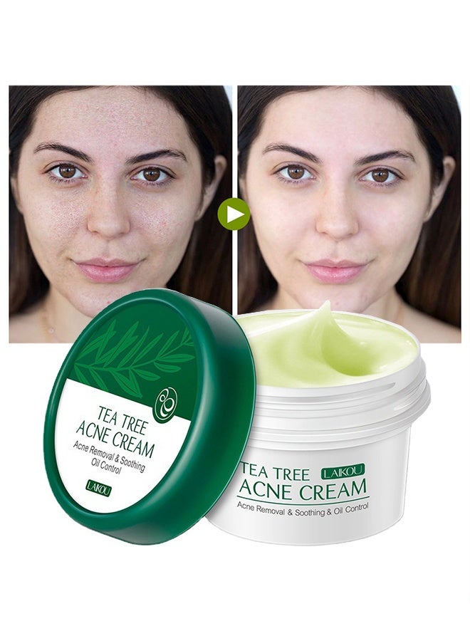 Laikou Tea Tree Acne Cream,Tea Tree Oil Face Cream for Oily Skin, Extra Soothing & Nourishing Non-Greasy Facial Moisturizer, Gently Repair For Dry Skin, Balancing Oily Skin Moisturizer - Non-Greasy Moisturizer - Image 1