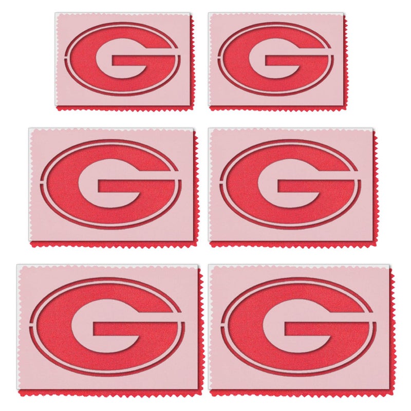 Stencil Stop Georgia Bulldogs Power G Stencil Set â€“ 6 Pack, Two Each in 2, 3, and 4 Inches â€“ Officially Licensed, Reusable Stencils for Face Painting, Scrapbooking, and DIY Crafts â€“ Durable Plastic for Home Decor - Image 1