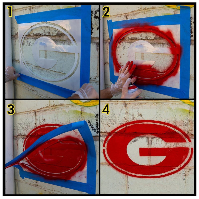 Stencil Stop Georgia Bulldogs Power G Stencil Set â€“ 6 Pack, Two Each in 2, 3, and 4 Inches â€“ Officially Licensed, Reusable Stencils for Face Painting, Scrapbooking, and DIY Crafts â€“ Durable Plastic for Home Decor - Image 3