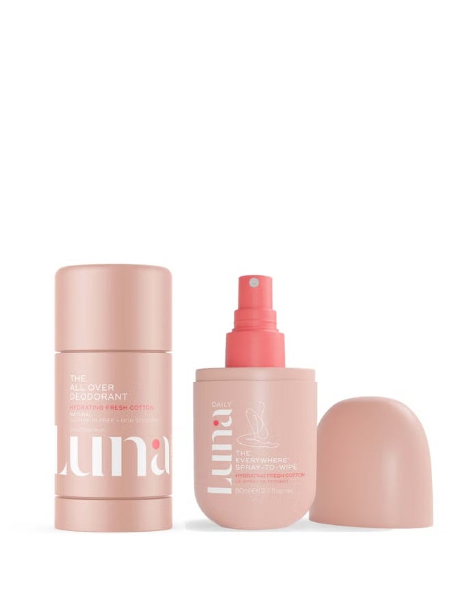 Luna Daily لونا ديلي الزوج المثالي - مزيل عرق مرطب بالكامل 70 جم + بخاخ للمسح مرطب 80 مل - Image 4