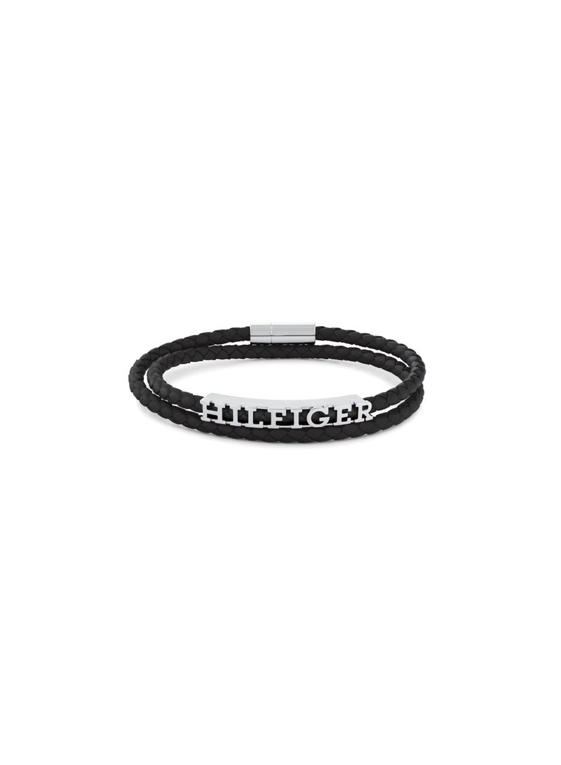 TOMMY HILFIGER TH JEWELRY BRYAN MENS LEATHER & STEEL BRACELET - 2790587 - Image 1