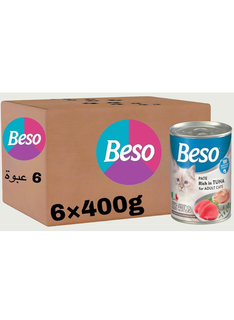 Beso Wet cat food (6 packs) - Beso - Tuna flavor - 6 × 400g  - Image 1