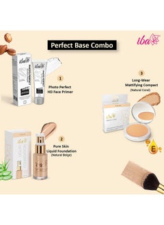 Primer + Foundation + Compact Base Combo (Natural Beige) | Long Lasting, Full Coverage Base Makeup L Vegan & Cruelty Free | Halal Certified & Vegan Makeup - pzsku/Z245379F3F37BA4CB2AD4Z/45/_/1733730046/e25b116b-c513-4d1c-ae9c-e80c5085bd11