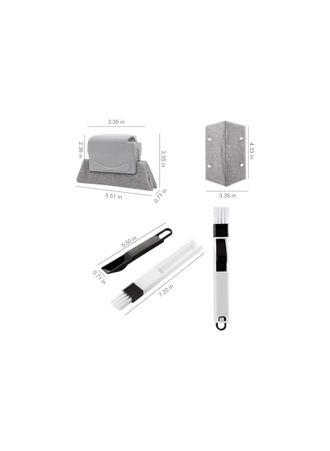 PROMASS Window Groove Cleaning Brush, Magic Window Track Cleaner Tool Set,(3 Groove Gap Cleaning Brush,2 Window Slot Clean Brush with Dustpan,4 Replacement Cloth) - Image 4