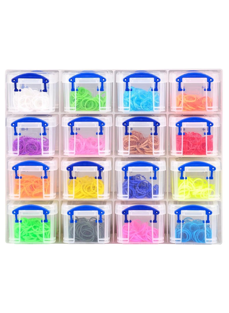 Really Useful Box Organizer – 16 x 0.14L Mini Clear Storage Boxes in Clear Tray, Small Parts Organizer - Image 1