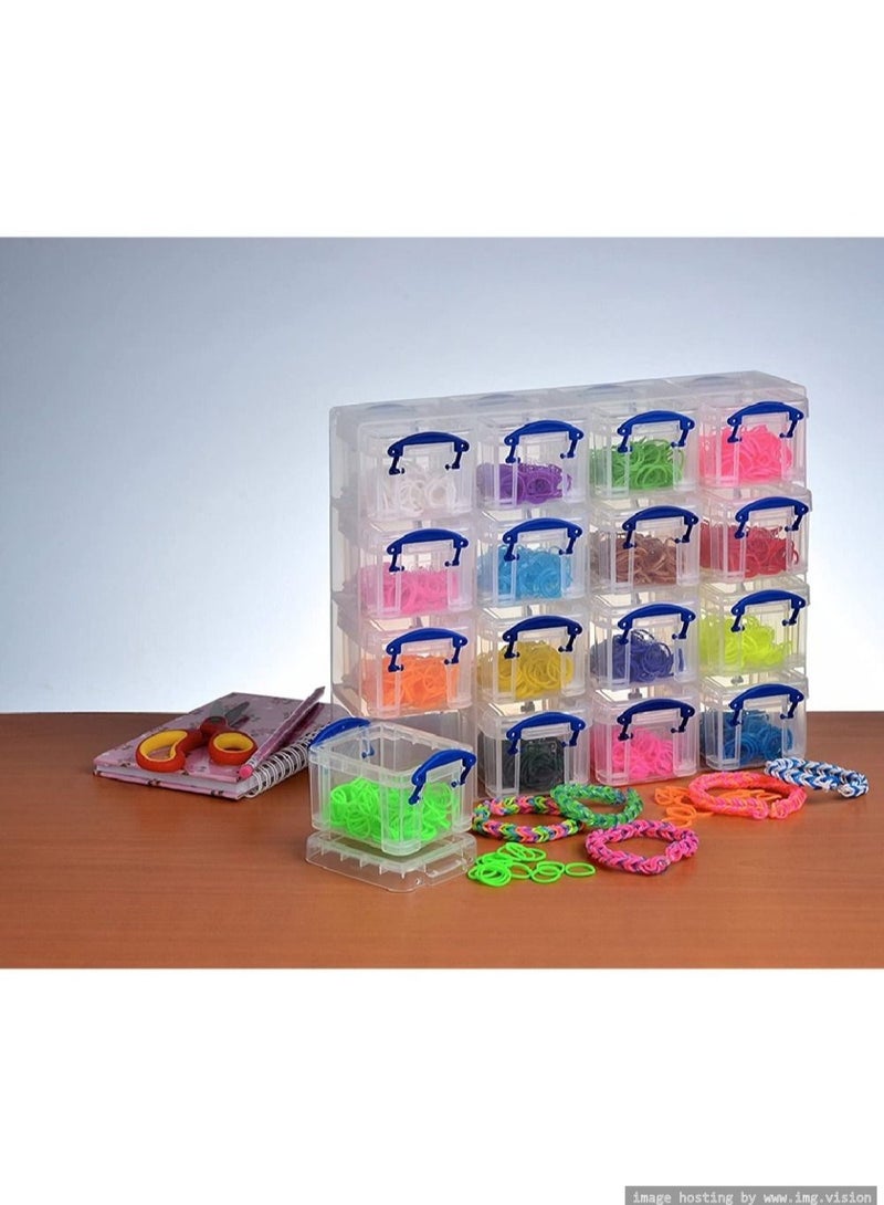 Really Useful Box Organizer – 16 x 0.14L Mini Clear Storage Boxes in Clear Tray, Small Parts Organizer - Image 3