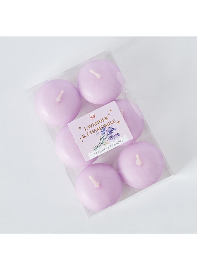 Home Box - Qara 6-Piece Lavender Chamomile Nuggets Floating Candle Set 9 x 2.5 x 13.5 cm - Image 1