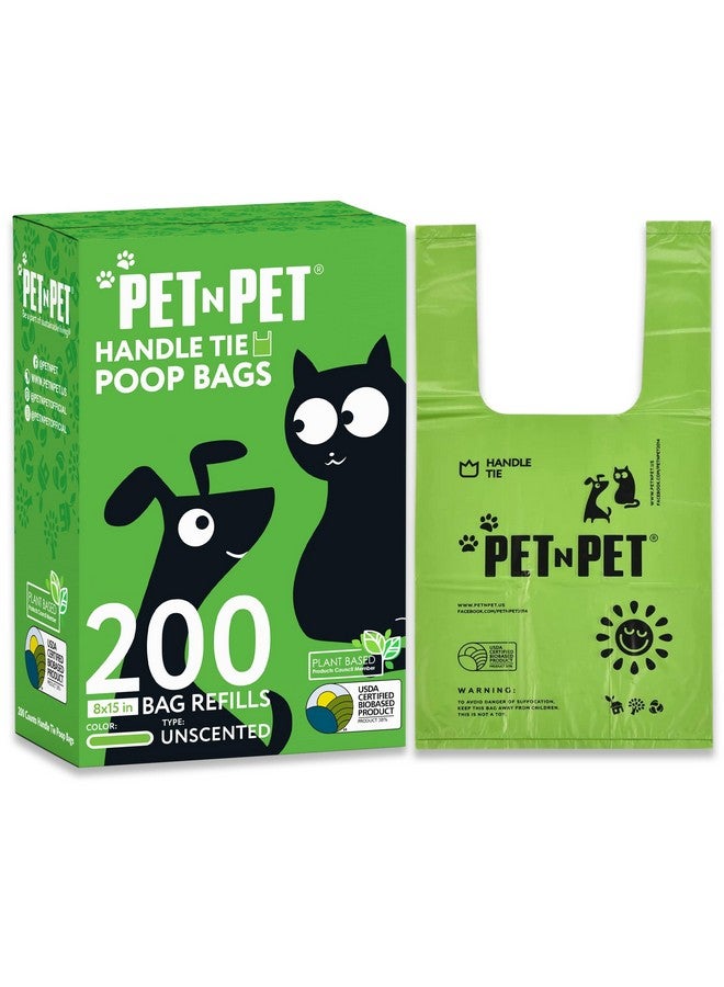 بت آن بت أكياس فضلات الكلاب غير المعطرة من Pet N Pet، 200 كيس، بمقابض ربط، 38% نباتية و62% بولي إيثيلين، أكياس فضلات الكلاب سميكة للغاية، أكياس فضلات الحيوانات الأليفة - Image 1
