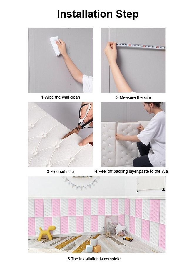 JSAITOYS 6-Piece 3d Wall Stickers Wallpaper Decor Foam Waterproof Covering For Kids Living Room Background 35*70cm  - Image 2