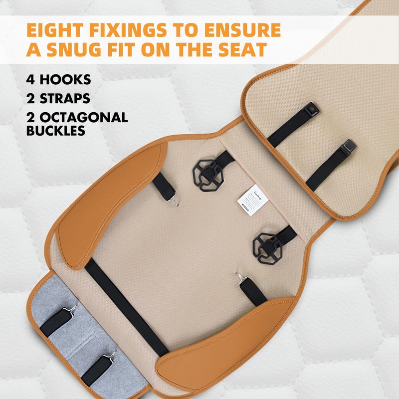 Elantrip 2PCs Front Car Seat Covers Leather Car Seat Protector Universal fit for Most Cars SUVs and Trucks Water Proof Seat Protector Whiskey Color - Image 5