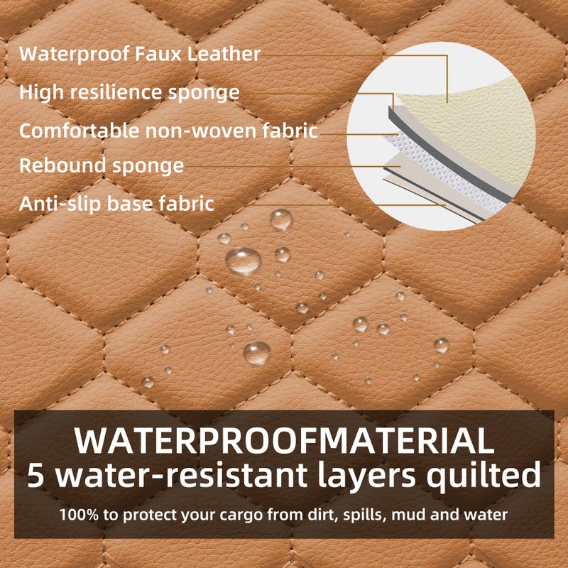 Elantrip 2PCs Front Car Seat Covers Leather Car Seat Protector Universal fit for Most Cars SUVs and Trucks Water Proof Seat Protector Whiskey Color - Image 4