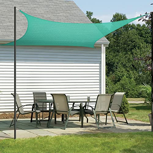 HIPPO Rectangle Shade Sail Affordable & Premium 150 GSM Sun Shade UV Block for Outdoor Patio Car Parking (Green, 9.5FTX5FT) - Image 1