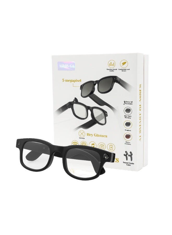 BlueFire Smart AI Translation Glasses with Dual Cameras | 1080P HD Video Recording | Real-Time Language Translation | Voice Assistant | App Control | Magnetic Charging | Business & Travel Smart Eyewear - Image 1