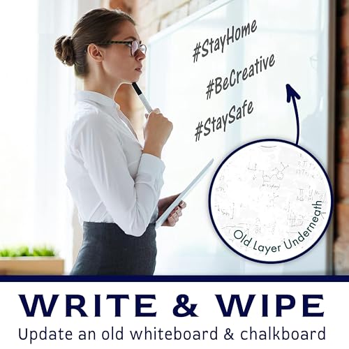 Eduway 1.5x6.5 Feet (45x200 cm) White Board Sticker for Wall | with 1 Marker | Self-Adhesive Whiteboard Removable Sheet, Planner for Kids, Wall, Tables | Dry Erasable Sheet for Writing & Drawing - Image 5