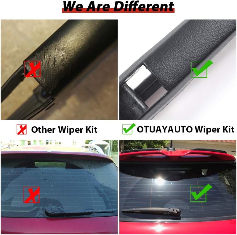 OTUAYAUTO Rear Wiper Arm Blade Set - Replacement for 2004-2010 Toyota Sienna, 2007-2020 Mazda CX9, 2007-2012 Mazda CX7 - Replacement OEM 85241AE010 - Image 5