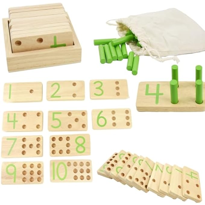MONTESSORI TOYS COUNTING TOY, WOODEN COUNTING STICKS, NUMBER MATH GAMES WITH STORAGE BAG, NUMBER BLOCKS, TOYS FOR KIDS, EDUCATIONAL WOODEN TOYS FOR 3+ YEAR OLD GIRLS AND - Image 2