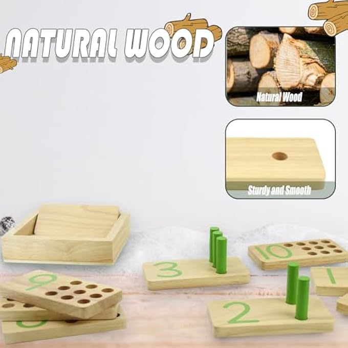 MONTESSORI TOYS COUNTING TOY, WOODEN COUNTING STICKS, NUMBER MATH GAMES WITH STORAGE BAG, NUMBER BLOCKS, TOYS FOR KIDS, EDUCATIONAL WOODEN TOYS FOR 3+ YEAR OLD GIRLS AND - Image 5