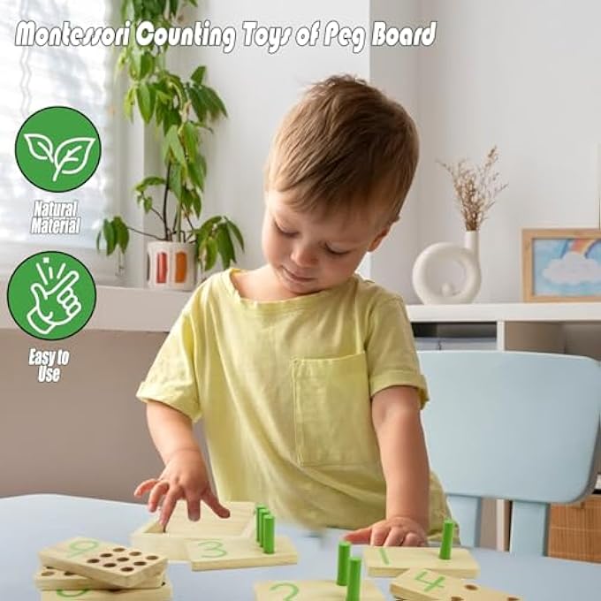 MONTESSORI TOYS COUNTING TOY, WOODEN COUNTING STICKS, NUMBER MATH GAMES WITH STORAGE BAG, NUMBER BLOCKS, TOYS FOR KIDS, EDUCATIONAL WOODEN TOYS FOR 3+ YEAR OLD GIRLS AND - Image 4