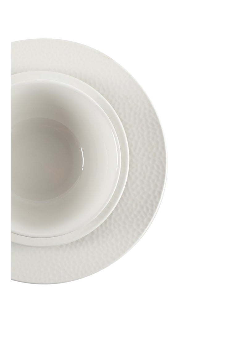 ايست من نون طقم عشاء بورسلين من ١٨ قطعة بتصميم عصري منقوش | يكفي لستة أشخاص | آمن للاستخدام في غسالة الأطباق والميكروويف - Image 2