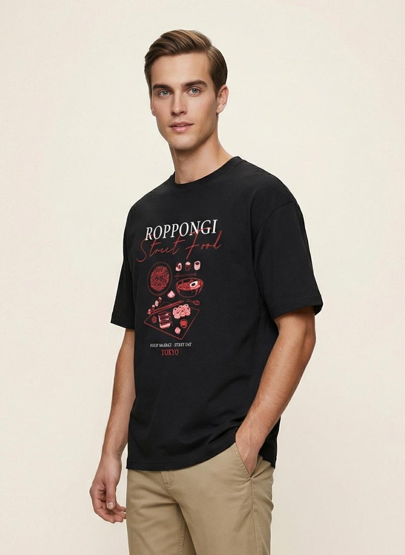 NOBERO Men Oversized Graphic Printed T-shirt - Image 1