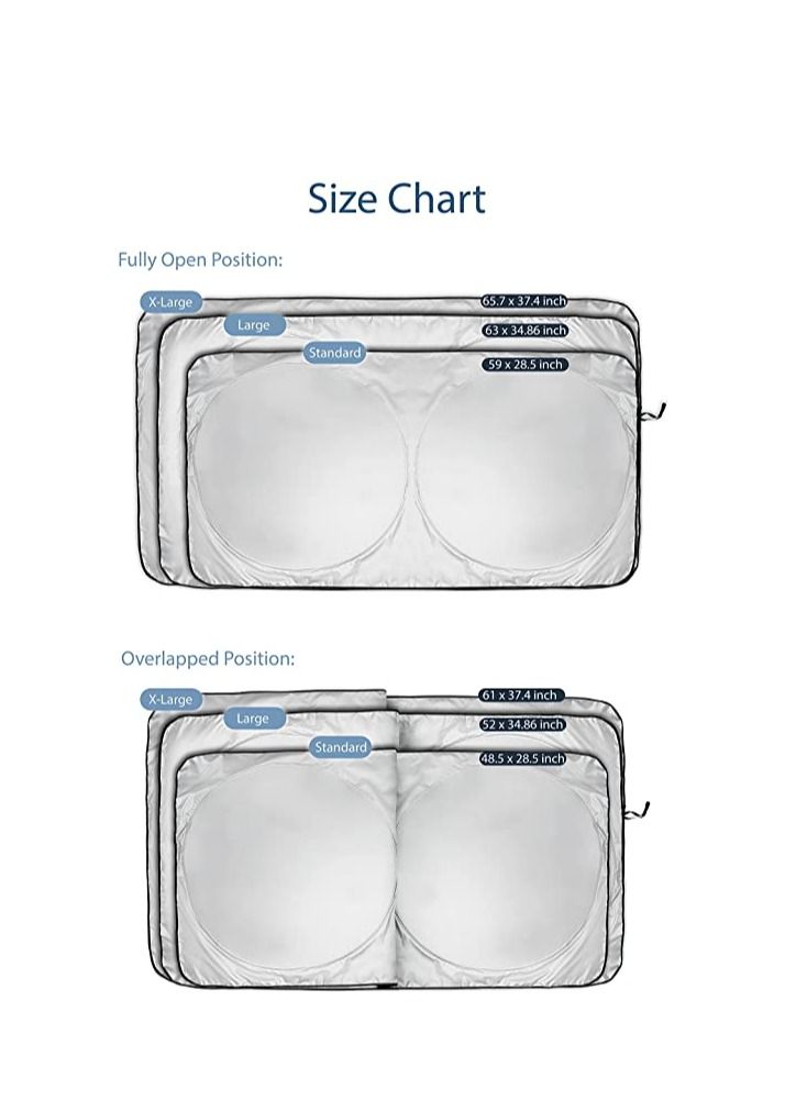 SHOWAY مظلة شمسية للزجاج الأمامي للسيارة مع حقيبة تخزين/كبيرة - Image 3