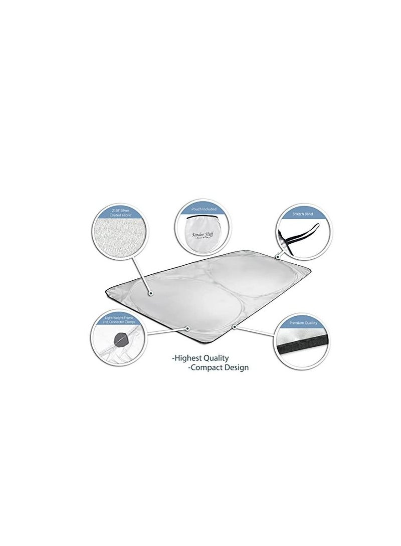 SHOWAY مظلة شمسية للزجاج الأمامي للسيارة مع حقيبة تخزين/كبيرة - Image 2