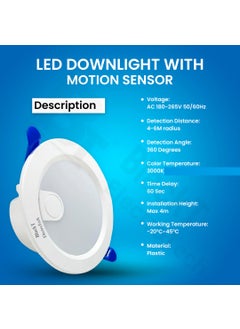 BlackT ElectroTech BlackT ElectroTech BT44F 230 Volt Microwave Motion Sensor Auto ONOff Downlight ConcealFalse Ceiling Natural White 6 Meter Range 9W  - Image 2