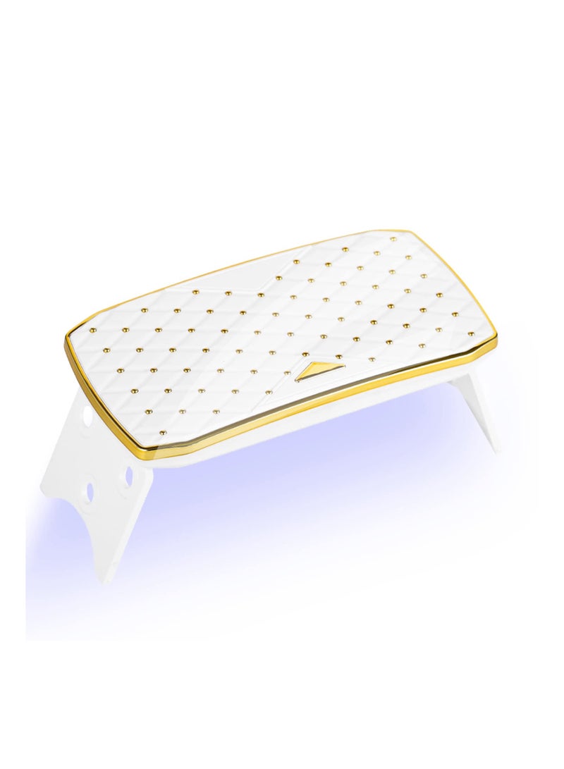 Portable 36W UV Gel Nail Dryer, Mini LED Nail Lamp with 12 Beads for Quick Gel Nail Polish Curing (White) - Image 1