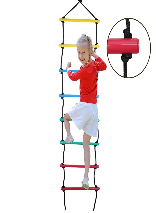BOFFLE تسلق الحبال من بوفل، سلم حبال للأطفال للنشاط البدني، سلم نينجا للأطفال، للاستخدام الداخلي والخارجي من 3 إلى 10 سنوات - Image 3