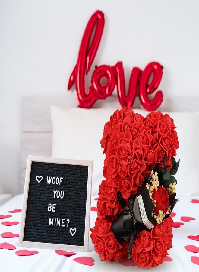 K KYMAKE Mothers Day Rose Gifts Rose Bear with Bouquet and I Love You Necklace in 100 Languages, Birthday Mother’s Day Anniversary Valentines Gifts for Women Girlfriend Mom Wife - Image 3