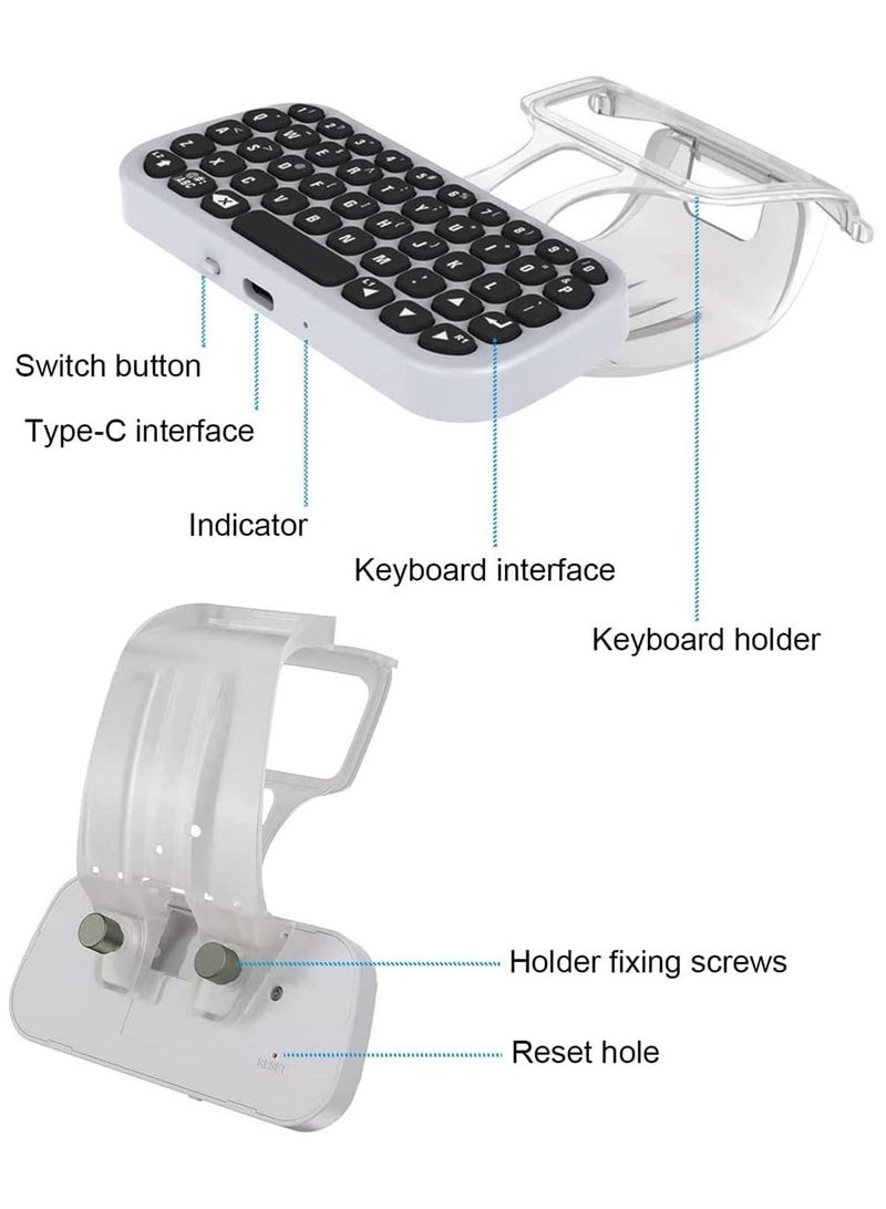 Y&D Controller Keyboard for PS5, Wireless Chatpad, Bluetooth 5.0 Connect, Mini Keyboard/ Gaming PS5 Accessories, No Input Delay, Play 30 Hours - Image 5