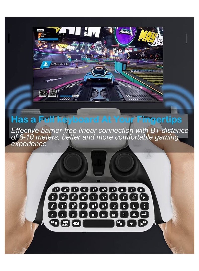 Controller Keyboard for PS5, Wireless Chatpad, Bluetooth 5.0 Connect, Mini Keyboard/ Gaming PS5 Accessories, No Input Delay, Play 30 Hours