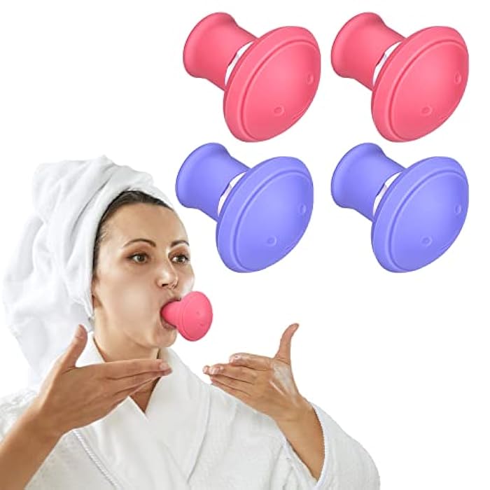 Harrycle 4 Pieces Face Exerciser Facial Yoga for Skin Tighten Firm Jaw ExercisercReducer Double Chin Breathing Device Neck Toning Face Slimming Trainer Tool for Women Lift Skin and Tone - Image 1