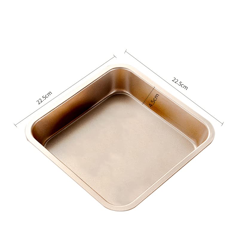wolpin Non Stick Baking Tin Square Pan (22.5 x 22.5 x 4.5 CM) | Baking Tray for Microwave Oven Cake Brownie Bread | Durable Rose Gold Mould for Home Baking Essentials - Image 3
