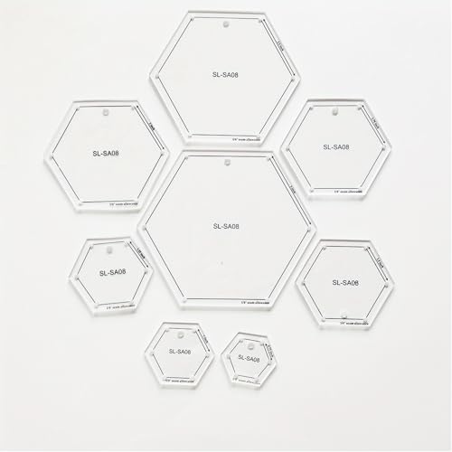 YICBOR Mini Hexagon Quilting Template for Domestic Sewing Machine 1 Set = 8pcs#SL-SA08 - Image 4
