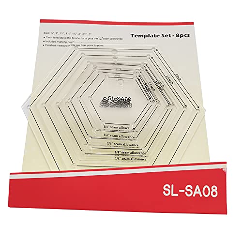 YICBOR Mini Hexagon Quilting Template for Domestic Sewing Machine 1 Set = 8pcs#SL-SA08 - Image 5