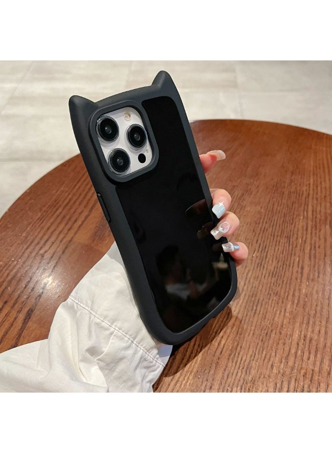 NIBEMINENT Cat Ears Protective TPU Case Cover For iPhone 14, Black - Image 2