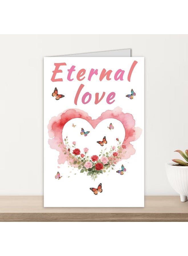 بطاقات تهنئة فارغة جميلة لعيد الحب والاستخدام اليومي -بطاقات "الحب الأبدي"، بطاقات عيد الحب، بطاقات الحب، بطاقات الشكر، بطاقات الذكرى السنوية، بطاقات الزفاف، بطاقات الرومانسية، بطاقات الحب، مناسبة للزوجات والأزواج والصديقات والأصدقاء -7"x4.7" (18"x12 سم)