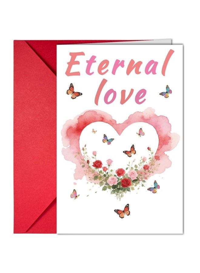 بطاقات تهنئة فارغة جميلة لعيد الحب والاستخدام اليومي -بطاقات "الحب الأبدي"، بطاقات عيد الحب، بطاقات الحب، بطاقات الشكر، بطاقات الذكرى السنوية، بطاقات الزفاف، بطاقات الرومانسية، بطاقات الحب، مناسبة للزوجات والأزواج والصديقات والأصدقاء -7"x4.7" (18"x12 سم) - Image 1
